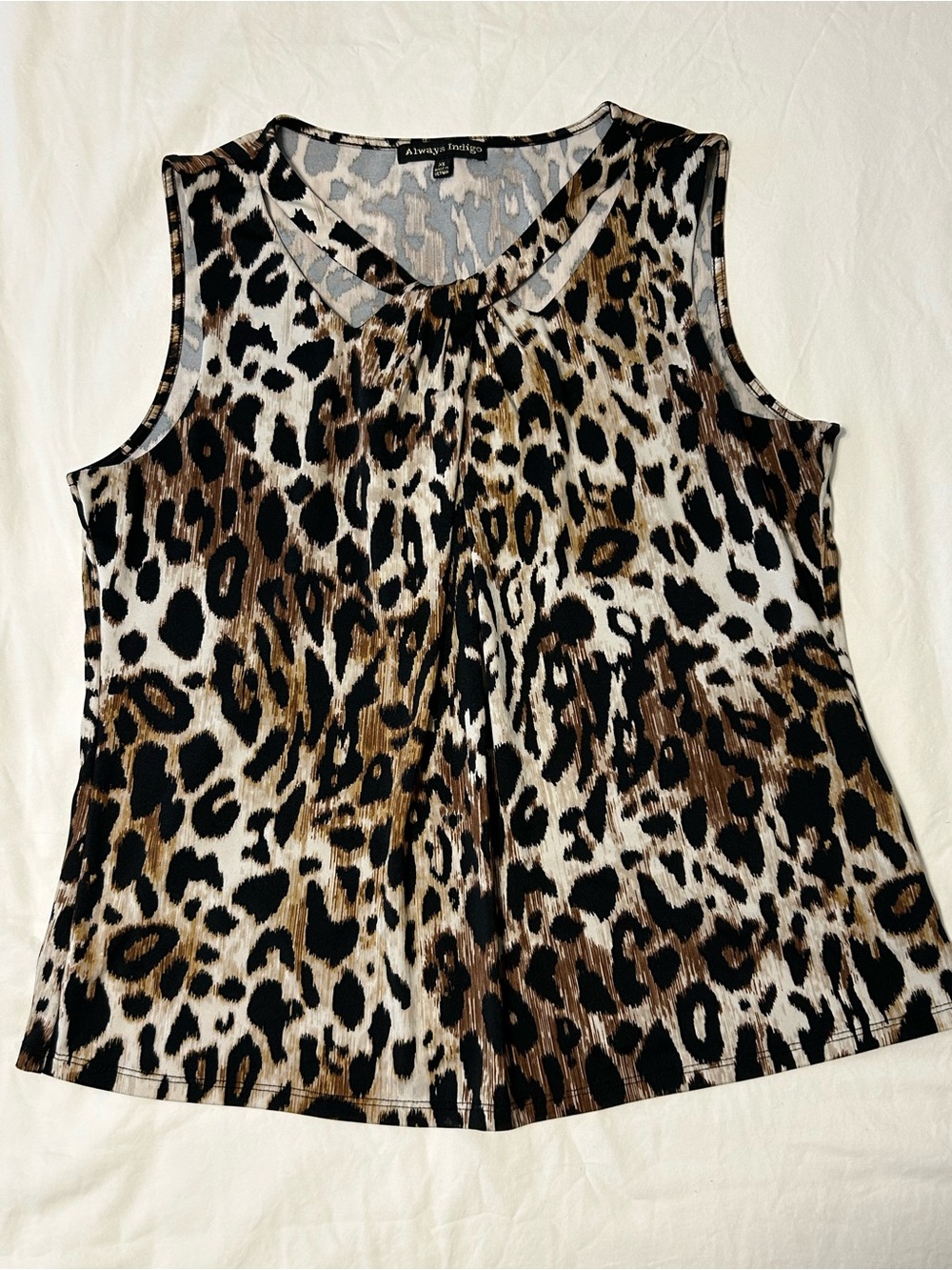 Always Indigo Leopard Print Sleeveless Top - Brown/Black (111)